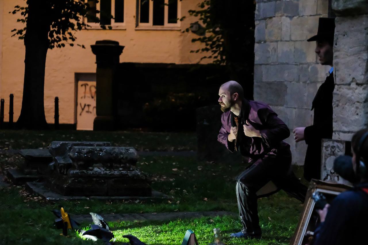 Alex Devine stars in Moth Sanctuary Productions 'Edgar Allan Poe: Master of the Macabre' at Cheltenham Literature Festival 2016. 