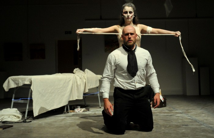 Nathan Marshall stars as Erik in Moth Sanctuary Productions performance of Frankenstein: New Skin at Cheltenham Literature Festival 2018. 