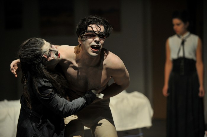 Andrew Bate stars as The Companion in Moth Sanctuary Productions performance of Frankenstein: New Skin at Cheltenham Literature Festival 2018. 